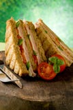 Delicious Sandwich On Wooden Table Stock Images