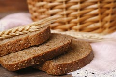 Delicious sliced rye bread on table Royalty Free Stock Image Delicious sliced rye bread on table Royalty Free Stock Image