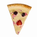 Delicious sweet pizza with strawberries and cream royalty free stock photo Delicious sweet pizza with strawberries and cream royalty free stock photo