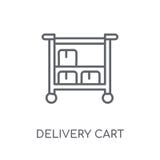 Delivery cart linear icon. Modern outline Delivery cart logo con stock illustration Delivery cart linear icon. Modern outline Delivery cart logo con stock illustration