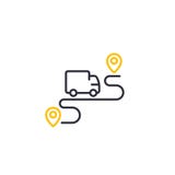 Delivery service icon, logistics concept, line art royalty free illustration Delivery service icon, logistics concept, line art royalty free illustration
