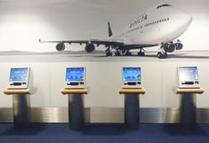 Delta Airlines self service kiosk in Terminal 4 at John F Kennedy International Airport
