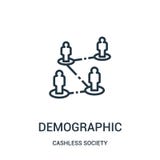 demographic icon vector from cashless society collection. Thin line demographic outline icon vector illustration royalty free illustration demographic icon vector from cashless society collection. Thin line demographic outline icon vector illustration royalty free illustration
