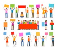 Demonstration or procession, parade icons vector illustration Demonstration or procession, parade icons vector illustration