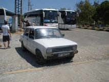 DEMRE, TURKEY - AUGUST 2012. Old car Tofas stock photos DEMRE, TURKEY - AUGUST 2012. Old car Tofas stock photos