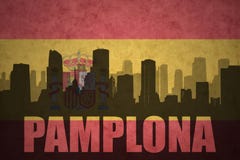 Den abstrakta konturn av staden med text Pamplona på tappningspanjoren sjunker Royaltyfria Foton Den abstrakta konturn av staden med text Pamplona på tappningspanjoren sjunker Royaltyfria Foton