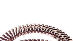 Den flyttande roterande animeringen 3d för öglan för guld- beståndsdelar för bronsmetallkugghjul chain sömlösa vinkar ny diagramb royaltyfri illustrationer Den flyttande roterande animeringen 3d för öglan för guld- beståndsdelar för bronsmetallkugghjul chain sömlösa vinkar ny diagramb royaltyfri illustrationer