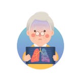 Den höga mannen har Lung Cancer stock illustrationer Den höga mannen har Lung Cancer stock illustrationer