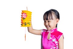 Den latern asiatiska kinesiska lilla flickan som rymmer, firar mitt--hösten fe royaltyfri bild Den latern asiatiska kinesiska lilla flickan som rymmer, firar mitt--hösten fe royaltyfri bild