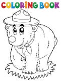 Den lyckliga färgläggningboken spanar björnen royaltyfri illustrationer Den lyckliga färgläggningboken spanar björnen royaltyfri illustrationer