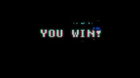 Den Retro videogamen segrar du text på den gamla skärmen för tvtekniskt felstörning Ny kvalitets- universell dynamisk tappningrör vektor illustrationer Den Retro videogamen segrar du text på den gamla skärmen för tvtekniskt felstörning Ny kvalitets- universell dynamisk tappningrör vektor illustrationer