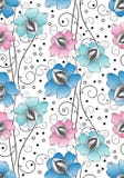 Den Seamless textilen blommar bakgrund vektor illustrationer Den Seamless textilen blommar bakgrund vektor illustrationer