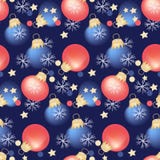 Den sömlösa modellen, bollar för julgarneringjul semestrar design royaltyfri illustrationer Den sömlösa modellen, bollar för julgarneringjul semestrar design royaltyfri illustrationer