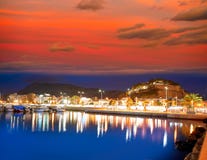 Denia sunset with castle and marina royalty free stock image Denia sunset with castle and marina royalty free stock image