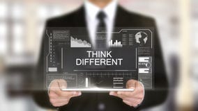 Denken Sie unterschiedliches, Hologramm-futuristische Schnittstelle, vergrößerte virtuelle Realität Denken Sie unterschiedliches, Hologramm-futuristische Schnittstelle, vergrößerte virtuelle Realität