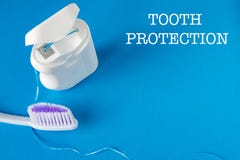Dental floss and toothbrush stock image Dental floss and toothbrush stock image