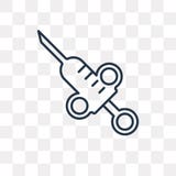Dental needle vector icon isolated on transparent background, li royalty free illustration Dental needle vector icon isolated on transparent background, li royalty free illustration