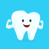 Dente branco saudável feliz forte ilustração royalty free Dente branco saudável feliz forte ilustração royalty free