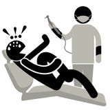 Dentophobia Человек вспугнутый на посещении дантиста Гай сидя в стуле дантиста и кричащий Пациент на офисе дантиста иллюстрация вектора Dentophobia Человек вспугнутый на посещении дантиста Гай сидя в стуле дантиста и кричащий Пациент на офисе дантиста иллюстрация вектора