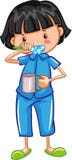 Dents de brossage d'une fille illustration stock Dents de brossage d'une fille illustration stock
