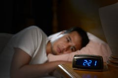 Depressed man suffering from insomnia