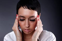 Depression And Headache, Illness Stock Images