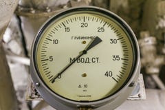 Depth gauge of the old submarine