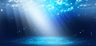 The depth of sea water, the underwater world, the rays of the sun stock illustration The depth of sea water, the underwater world, the rays of the sun stock illustration