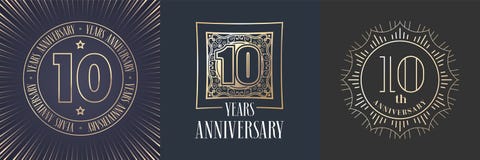 10 der Jahrestagsvektor-Jahre Ikone, Logosatz vektor abbildung 10 der Jahrestagsvektor-Jahre Ikone, Logosatz vektor abbildung