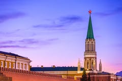 Der Nikolskaya-Turm, Moskau, Russland stockbilder Der Nikolskaya-Turm, Moskau, Russland stockbilder