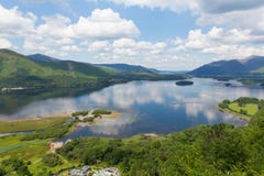 Derwent Water Lake District National Park Cumbria south of Keswick elevated view royalty free stock images Derwent Water Lake District National Park Cumbria south of Keswick elevated view royalty free stock images