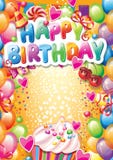 Descripteur pour la carte de joyeux anniversaire illustration libre de droits Descripteur pour la carte de joyeux anniversaire illustration libre de droits