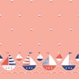 Desenhado ? m?o lun?tico com os navios dos past?is na beira e no teste padr?o sem emenda do vetor do mar Marine Background n?utic ilustração stock Desenhado ? m?o lun?tico com os navios dos past?is na beira e no teste padr?o sem emenda do vetor do mar Marine Background n?utic ilustração stock