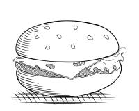 Desenho do hamburguer ilustração royalty free Desenho do hamburguer ilustração royalty free