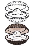 Desenhos animados e shell do mar do esboço ilustração do vetor Desenhos animados e shell do mar do esboço ilustração do vetor