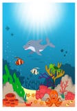 Desenhos animados subaquáticos bonitos do mundo ilustração royalty free Desenhos animados subaquáticos bonitos do mundo ilustração royalty free