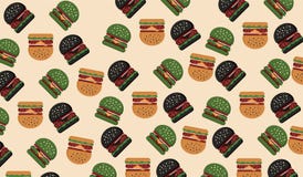 Deseniowy tło hamburger ilustracji Deseniowy tło hamburger ilustracji
