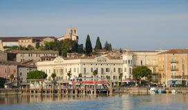 Desenzano del Garda, Landing Stage and Castle royalty free stock photo Desenzano del Garda, Landing Stage and Castle royalty free stock photo