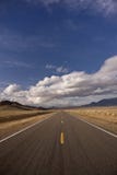 Desert Highway And Spring Sky Royalty Free Stock Photography
