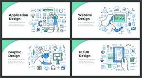 Design & Development Color Doodle Concepts stock illustration Design & Development Color Doodle Concepts stock illustration