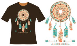 Design för din t-skjorta Dreamcatcher royaltyfri illustrationer Design för din t-skjorta Dreamcatcher royaltyfri illustrationer