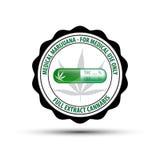 design för klistermärke för symbol för tecken för begrepp för hälsovård för medicinskt bruk för marijuana vektor illustrationer design för klistermärke för symbol för tecken för begrepp för hälsovård för medicinskt bruk för marijuana vektor illustrationer