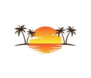 Design för logo för vektor för palmträd för kokosnöt för strand för sommar för hotellturismferie Royaltyfria Bilder Design för logo för vektor för palmträd för kokosnöt för strand för sommar för hotellturismferie Royaltyfria Bilder