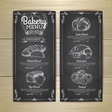 Design för meny för bageri för tappningkritateckning vektor illustrationer Design för meny för bageri för tappningkritateckning vektor illustrationer