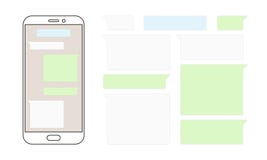 Design för smartphone för vektor för meddelandebubblapratstund vektor illustrationer Design för smartphone för vektor för meddelandebubblapratstund vektor illustrationer