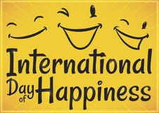 Design with Happy Faces to Celebrate International Day of Happiness, Vector Illustration royalty free illustration Design with Happy Faces to Celebrate International Day of Happiness, Vector Illustration royalty free illustration