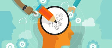 Design thinking creative process mind brain left right creativity head idea doodling stock illustration Design thinking creative process mind brain left right creativity head idea doodling stock illustration