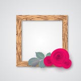 Design wooden photo frames with roses for your design stock illustration Design wooden photo frames with roses for your design stock illustration