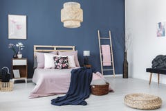 Designed chair in pastel bedroom Royalty Free Stock Photo Designed chair in pastel bedroom Royalty Free Stock Photo