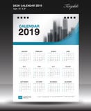 Desk calendar 2019 year Size 6x8 inch vertical, Week start Sunday royalty free illustration Desk calendar 2019 year Size 6x8 inch vertical, Week start Sunday royalty free illustration